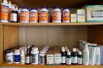shelf of supplements